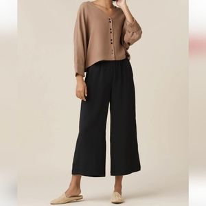 VETTA Wide Leg Crop Pant XS BLACK